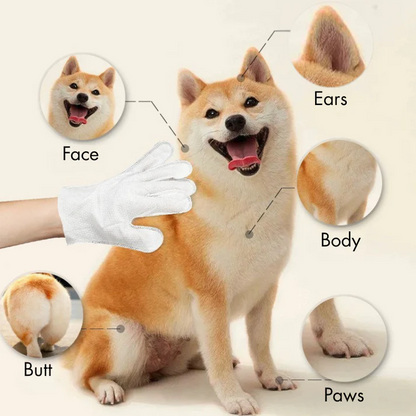 Deodorizing Cat & Dog Grooming Glove Wipes