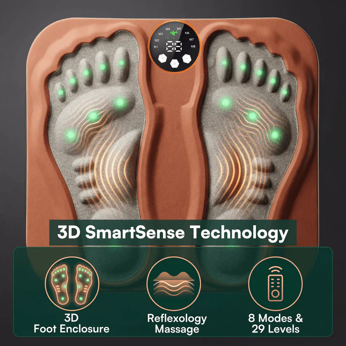 EMS Foot Massager - Cordless Heat & Pulse Mat